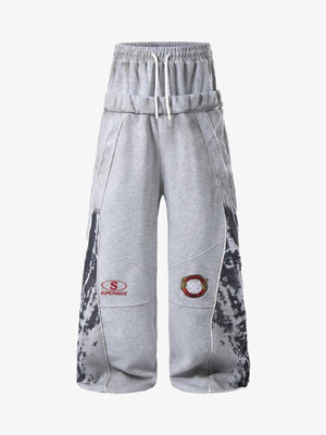 Foldover Waist Wide Leg Sweatpants 