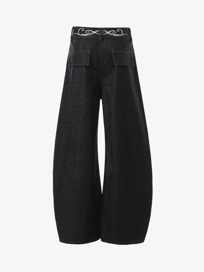 High-Waisted Wide-Leg Cargo Pants with Unique Pocket Design 