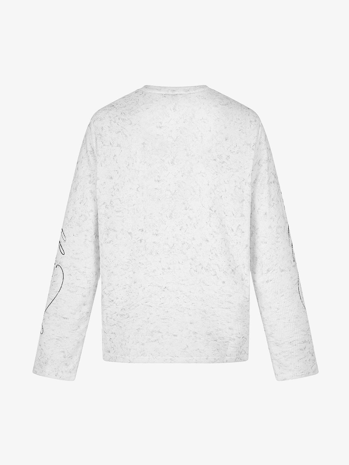 Letter Graphic Henley Long Sleeve Tee