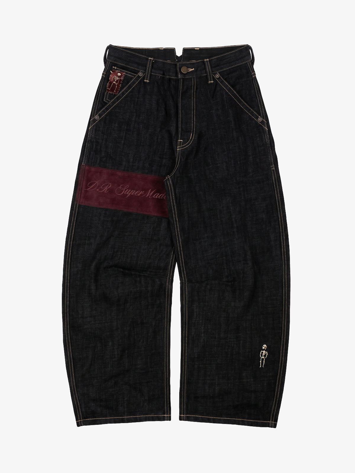 Pirate Skull Heavyweight Black Raw Denim Jeans