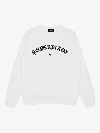 Street Gothic Letter Print Crew Neck Sweatshirt 