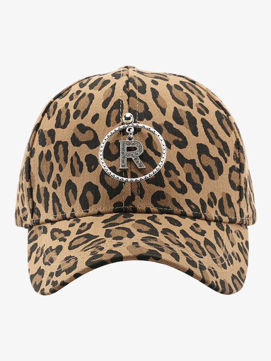 Leopard Print Baseball Cap with Sparkling Letter Charm - Trendy and Stylish Headwear for Everyday Use 
