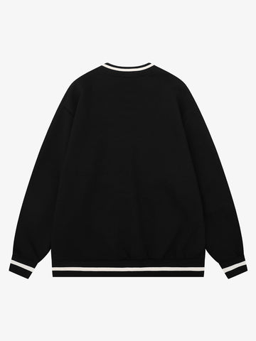 Appliqué Logo V-Neck Sweatshirt