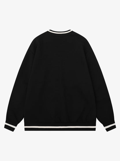 Appliqué Logo V-Neck Sweatshirt