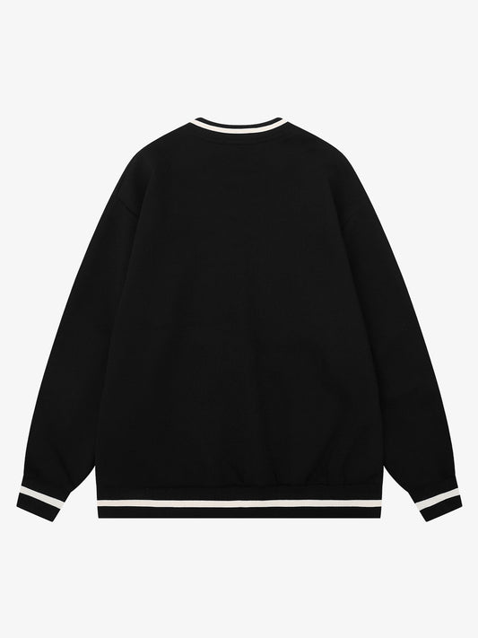 Appliqué Logo V-Neck Sweatshirt