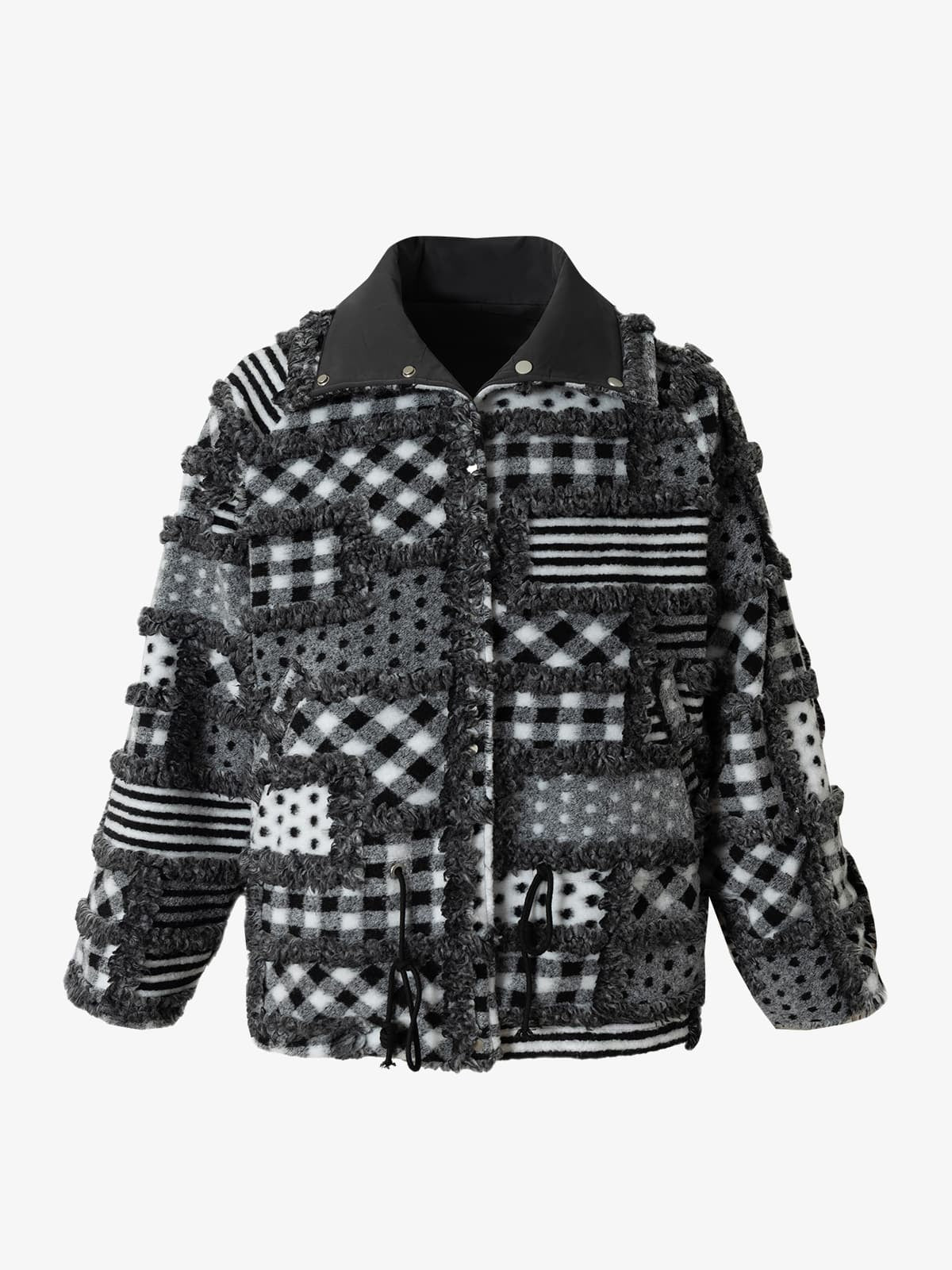 Thesupermade Special Plaid Polka Dot Reversible Cotton Jacket 