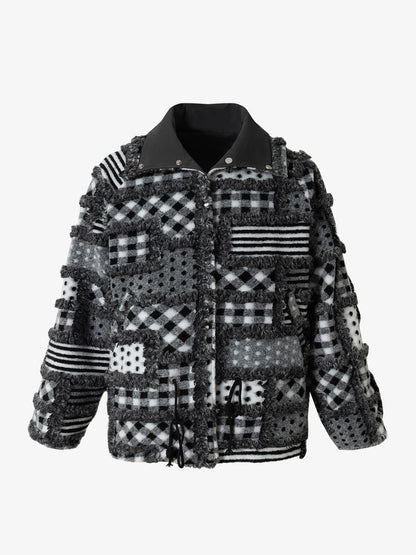 Thesupermade Special Plaid Polka Dot Reversible Cotton Jacket 