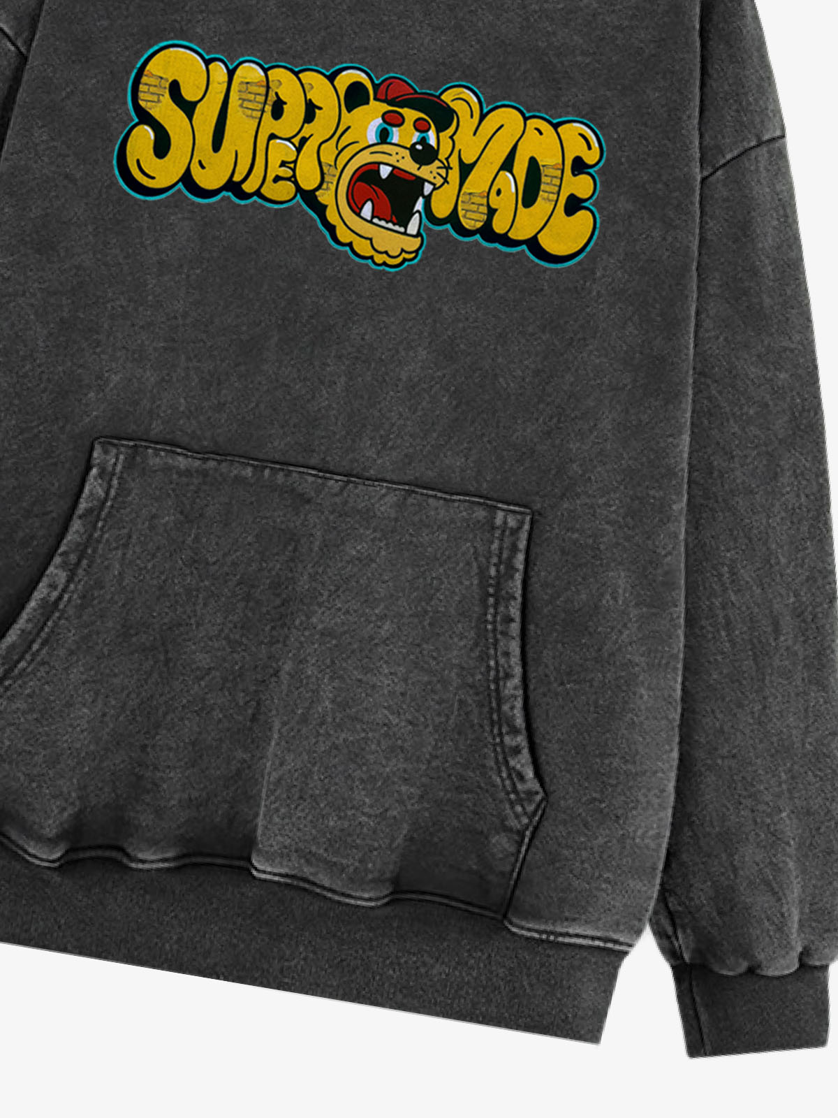 Street-Cool Tiger Head Graffiti Style Hooded Sweatshirt 