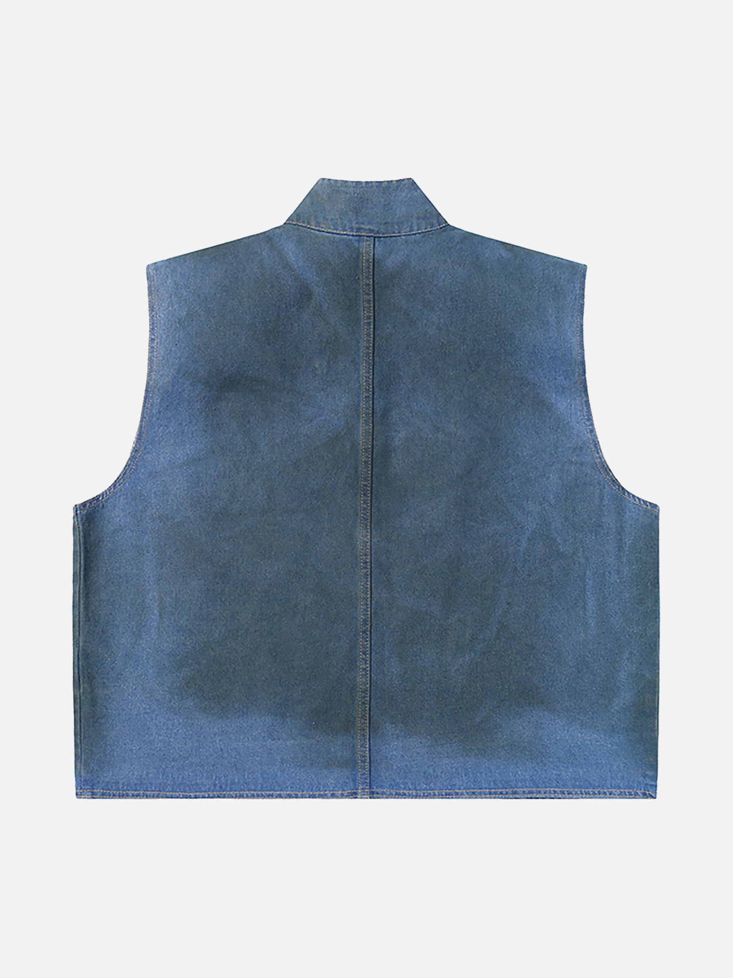 Thesupermade American Street Fashion Heavy Industry Washed Denim Vest Jacket