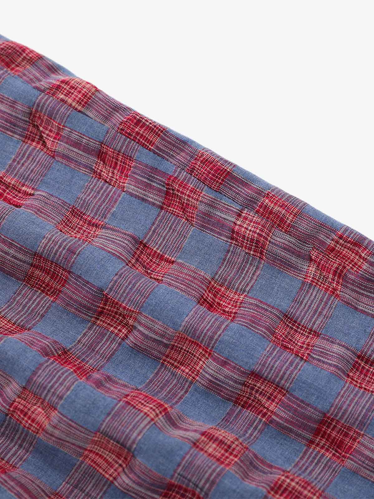 Plaid Color Block Drawstring Sweatpants