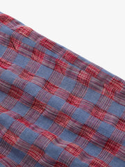 Plaid Color Block Drawstring Sweatpants