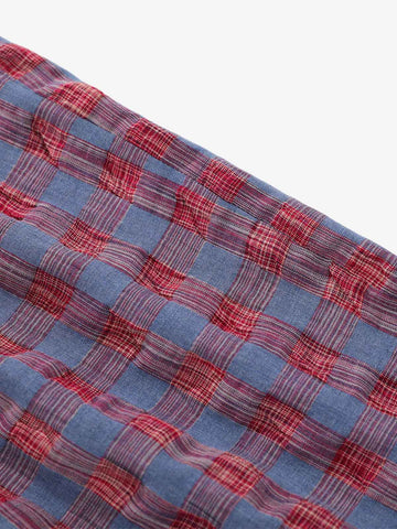 Plaid Color Block Drawstring Sweatpants