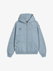 Cotton-Blend Quilted Padded Embroidered Hoodie & Wide-Leg Sweatpants Set