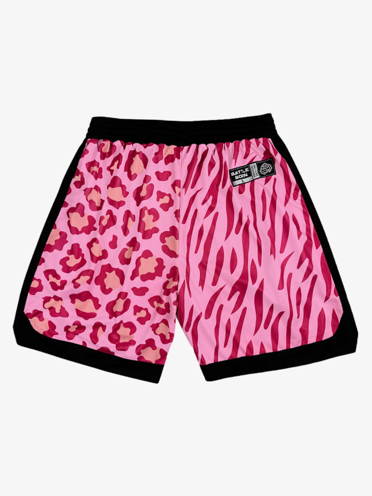 Moisture-Wicking Split Leopard Mixed Sport Shorts 