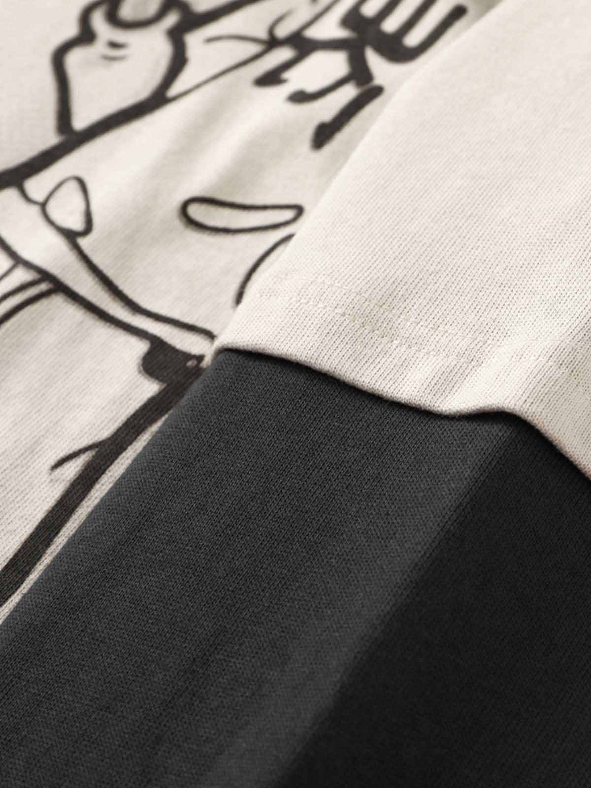 グラフィティパッチワーク長袖Tシャツ