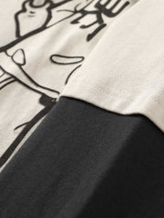 グラフィティパッチワーク長袖Tシャツ