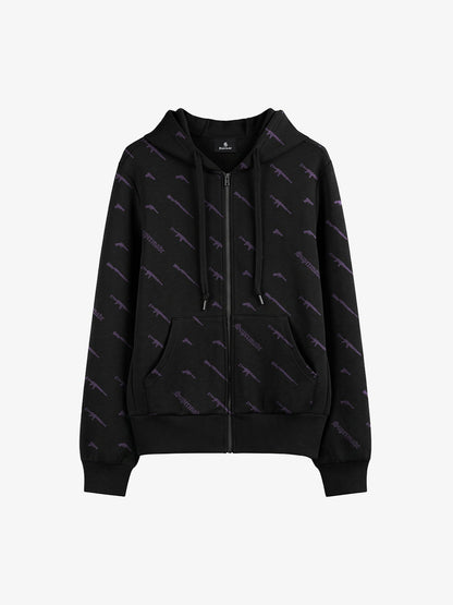 Full Print Tactical Gun Zip Up Hoodie