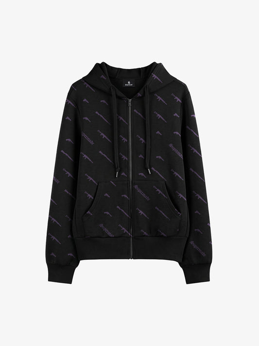 Full Print Tactical Gun Zip Up Hoodie