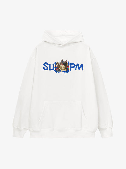 SUPM Cartoon Gold Chain Dog Head Pattern T-shirt 