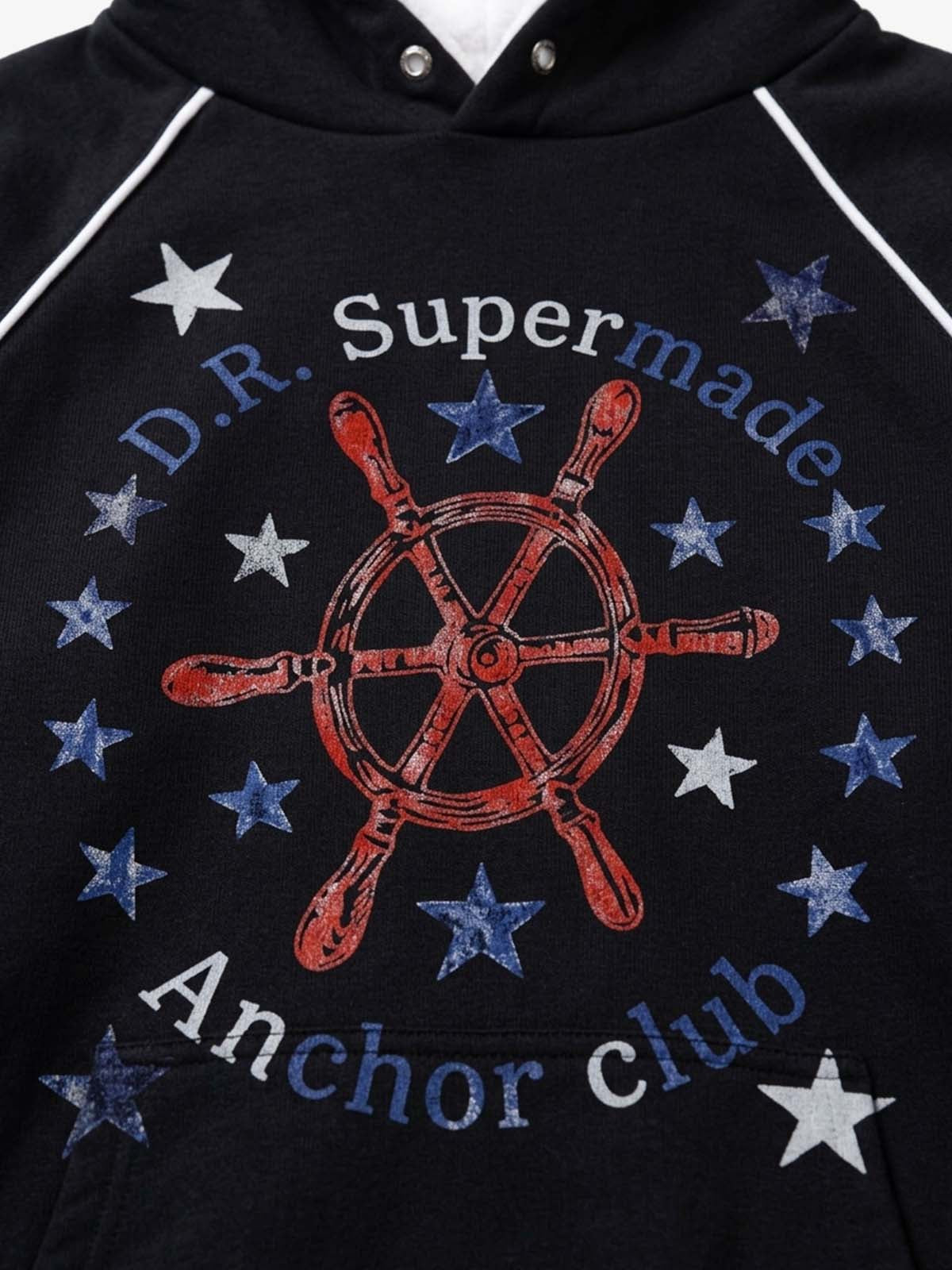 Ship-Wheel Graphic Fleece-Lined Hoodie