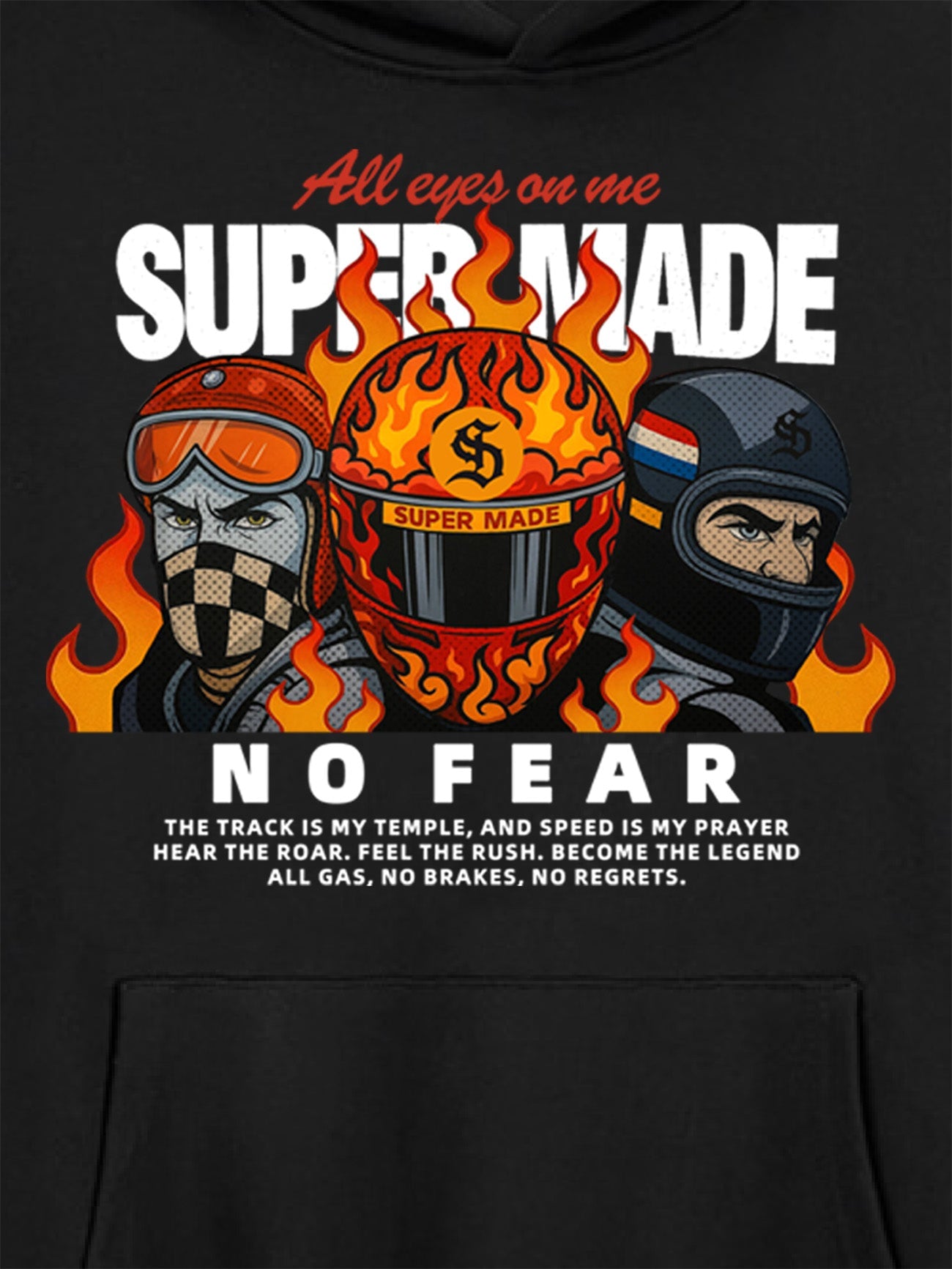 Supermade Cyber Hot-blooded Motorcycle Hooded Sweatshirt 