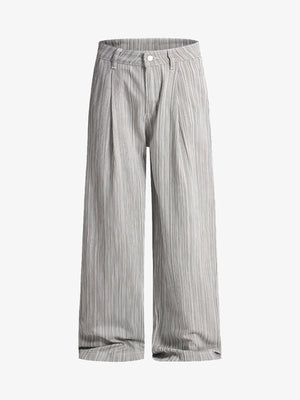 Stylish Wide-Leg Trousers with Vertical Stripes for Modern Fashionistas 