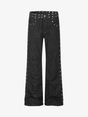 Leopard Star Studded Bootcut Jeans