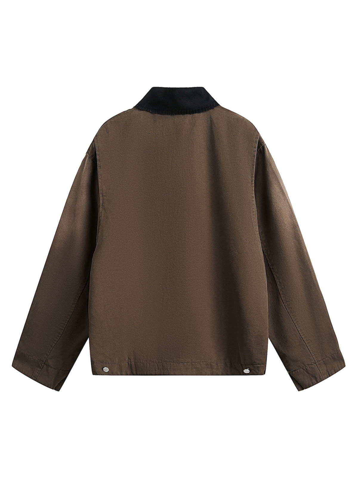 Washed Ripped Gradient Zip Up Work Jacket