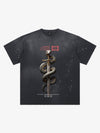 Snake and Sword Graphic T-Shirt with Bold Statement Design 