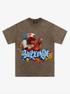 Thesupermade Skull Graffiti Artist Flame Flower Font T-shirt 