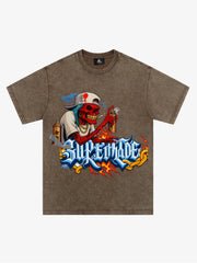 Street Skull Graffiti Artist Flame Flower Font T-Shirt 