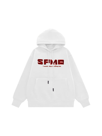 Thesupermade Letter Graphics Fleece Hoodie 