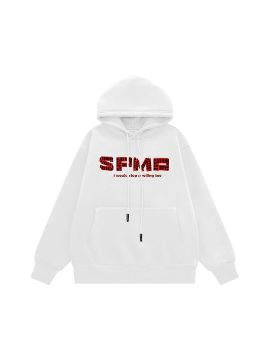 Thesupermade Letter Graphics Fleece Hoodie 
