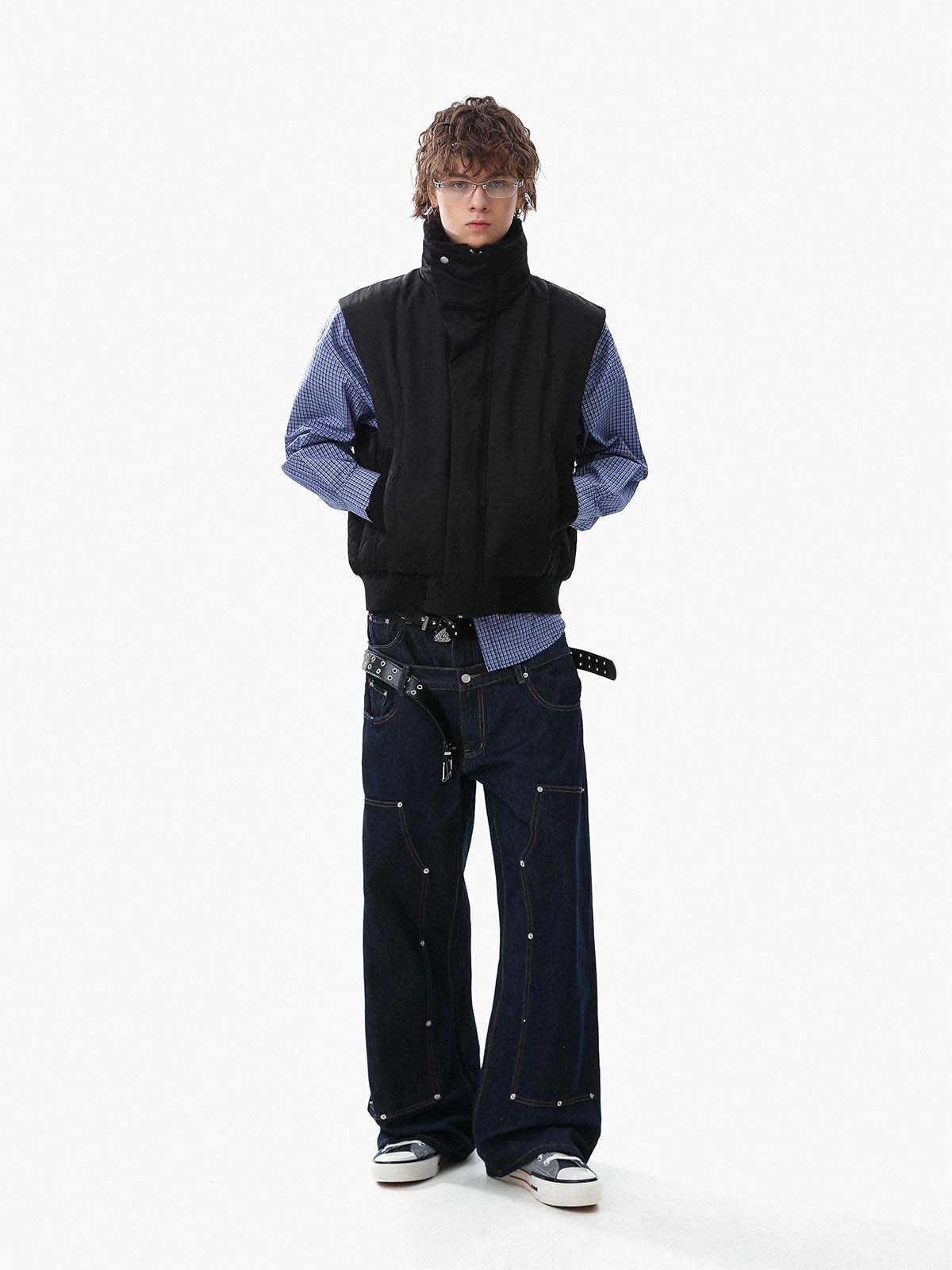 Warmth-Enhancing Faux Fur Collar Vest for Winter Outdoors 