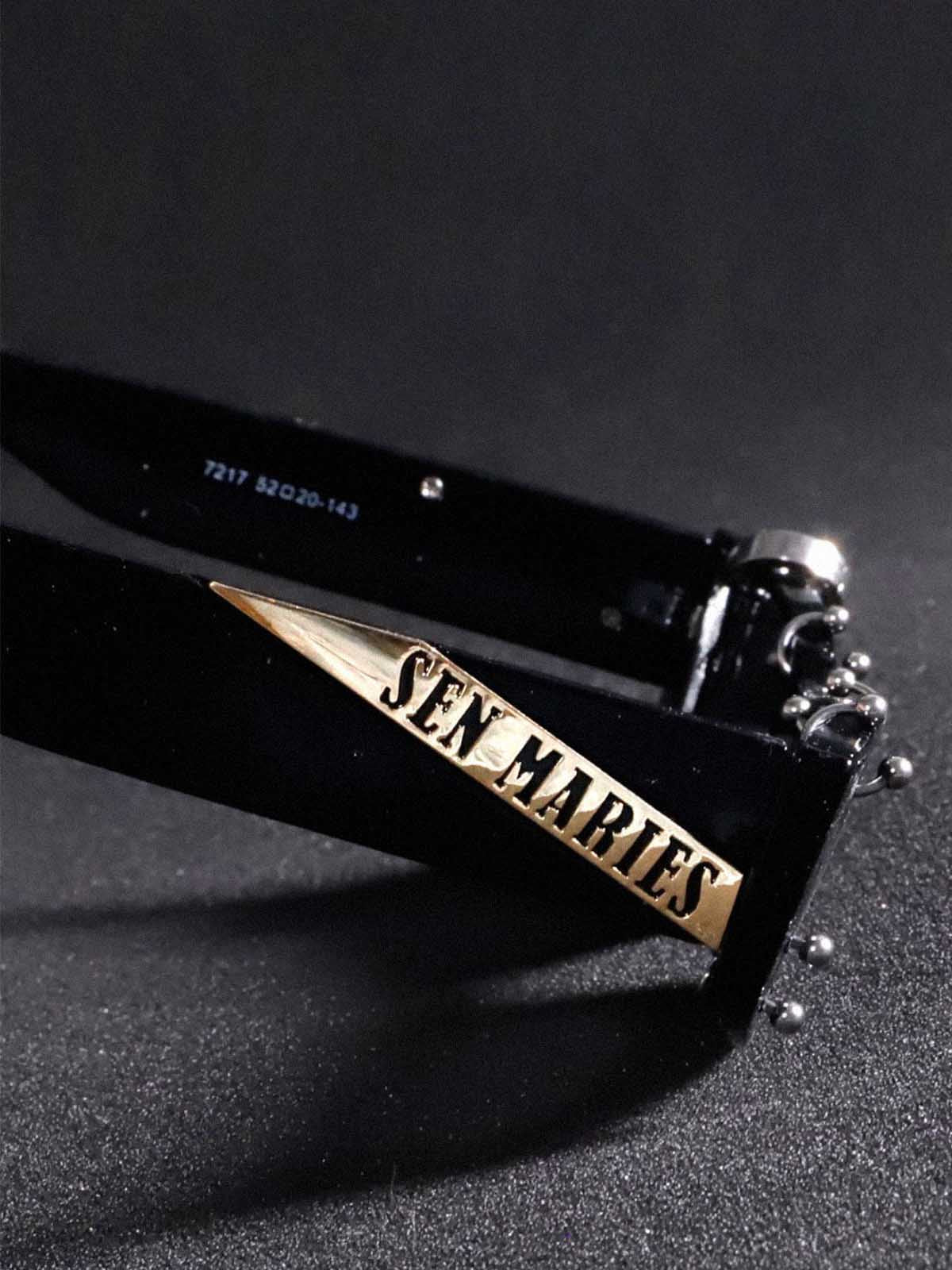 Punk-Style Rivet Small Square Sunglasses