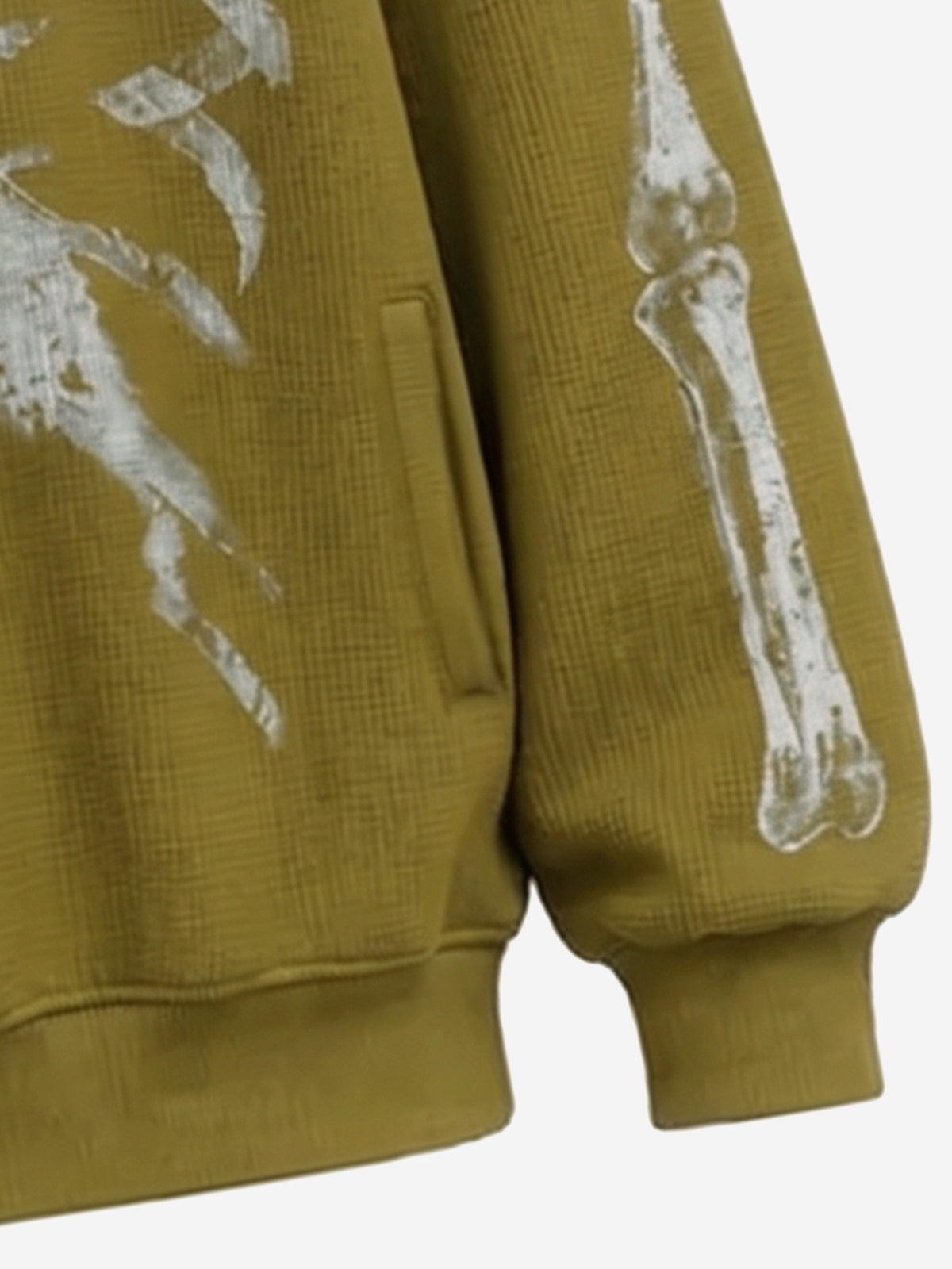 Skeleton Bone Graphic Distressed Hoodie
