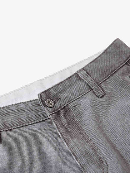 Distressed Washed Graphic Baggy Stacked Pants 