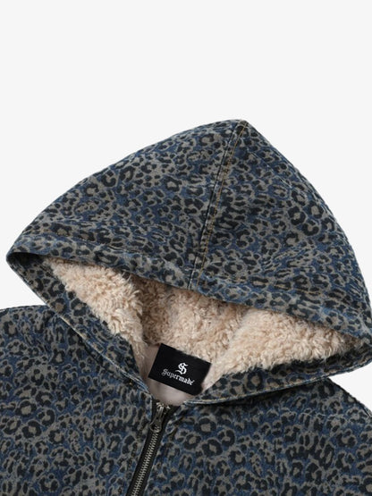 Vintage Lambswool Leopard Emblem Padded Jacket 