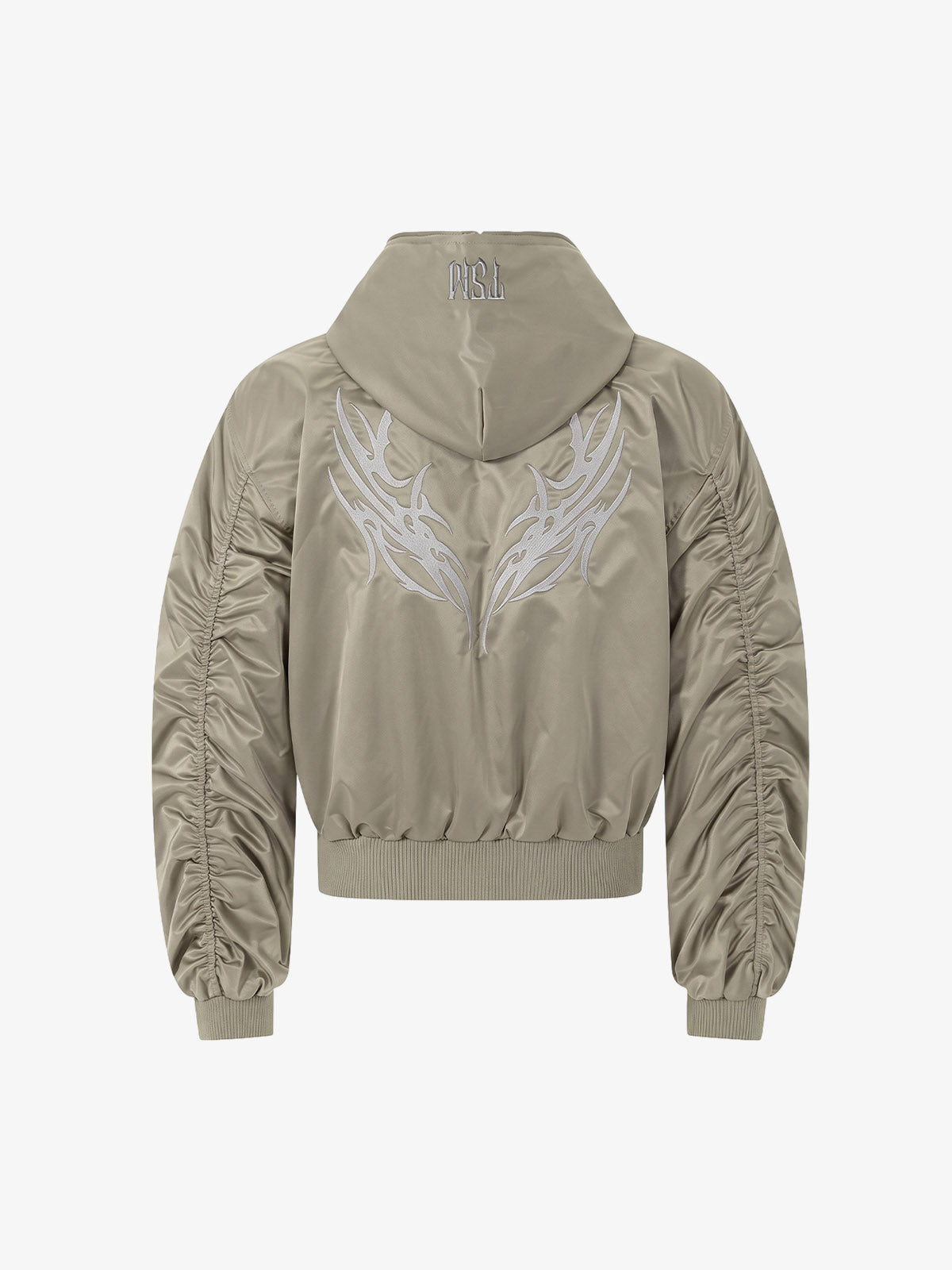 Embroidered Quilted Hooded Windbreaker Jacket