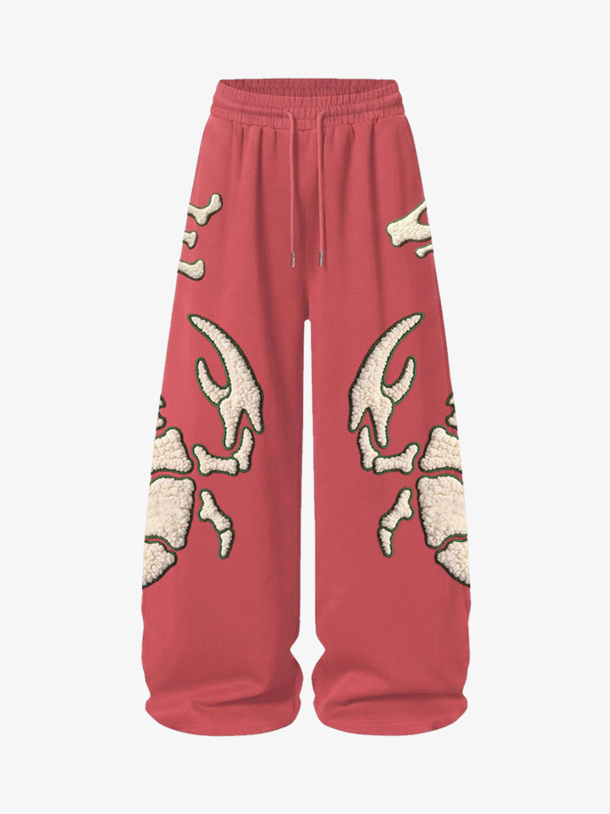 Scorpion Skeleton Terry Embroidered Wide-Leg Sweatpants