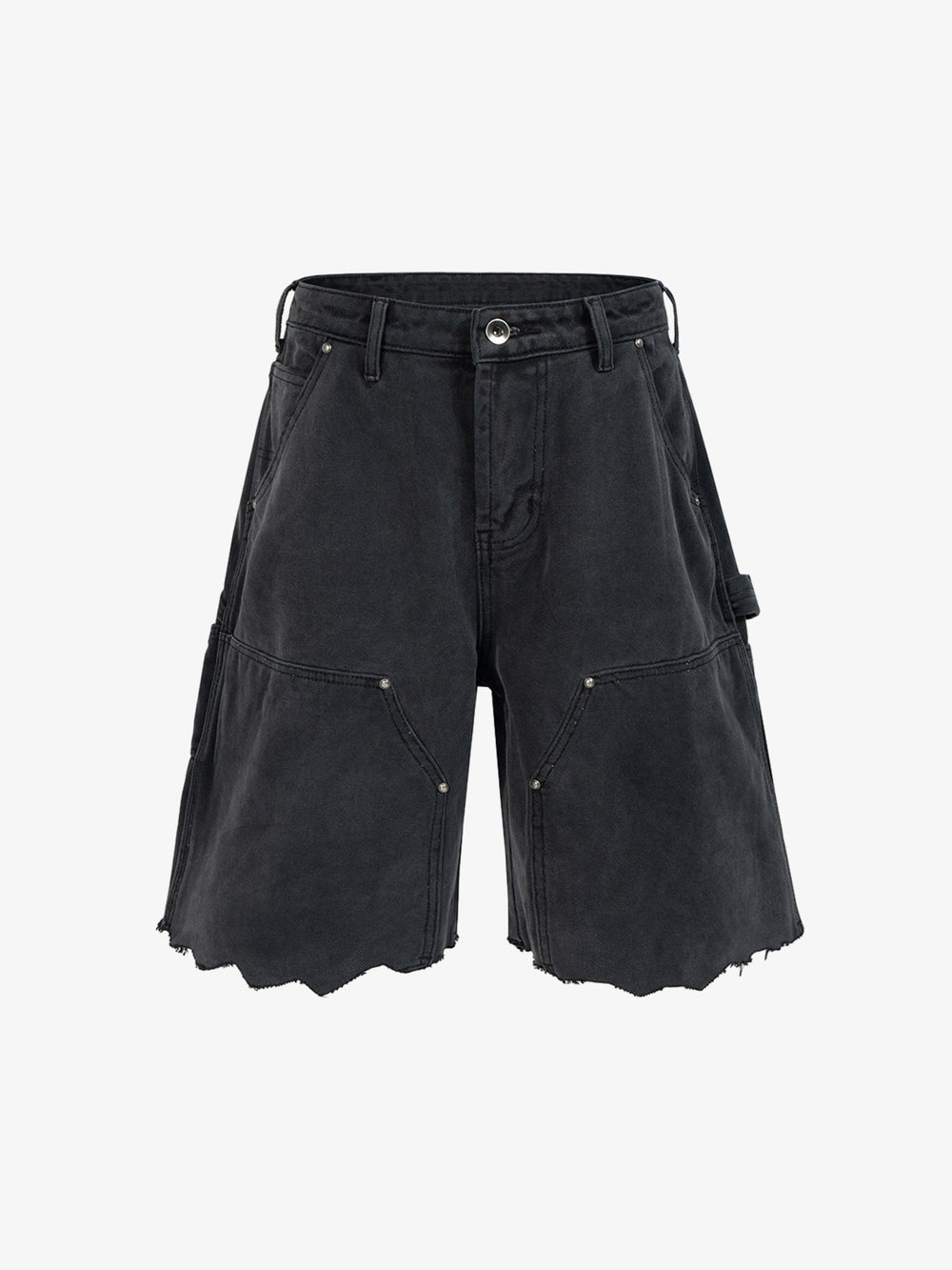Distressed Cargo Shorts with Chain Detail