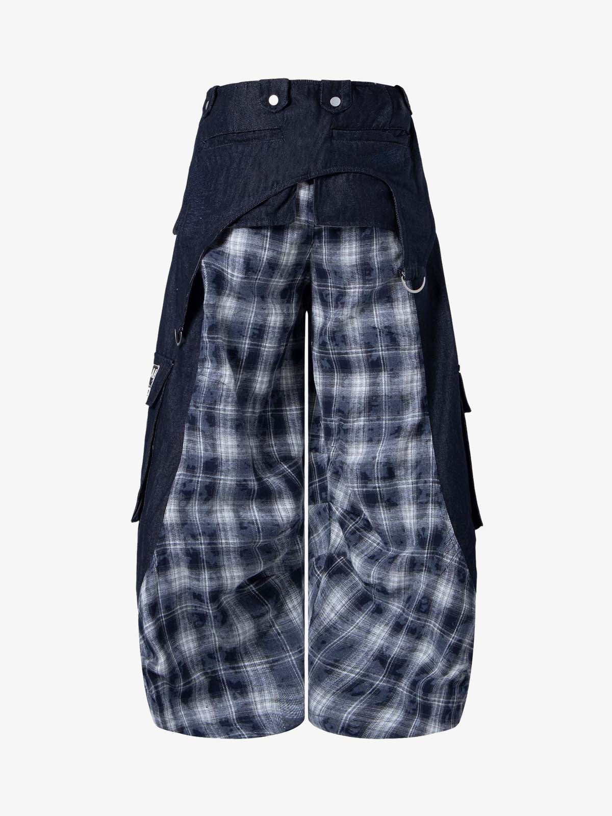 Deconstructed Cyber-Grunge Patchwork Denim Jeans 