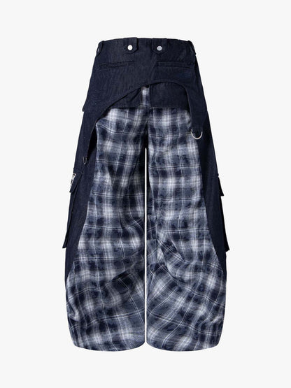 Deconstructed Cyber-Grunge Patchwork Denim Jeans 