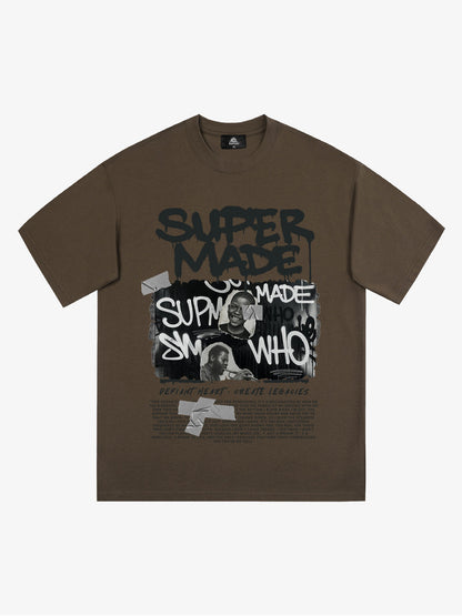 Street Graffiti Style Retro Character Collage T-Shirt 