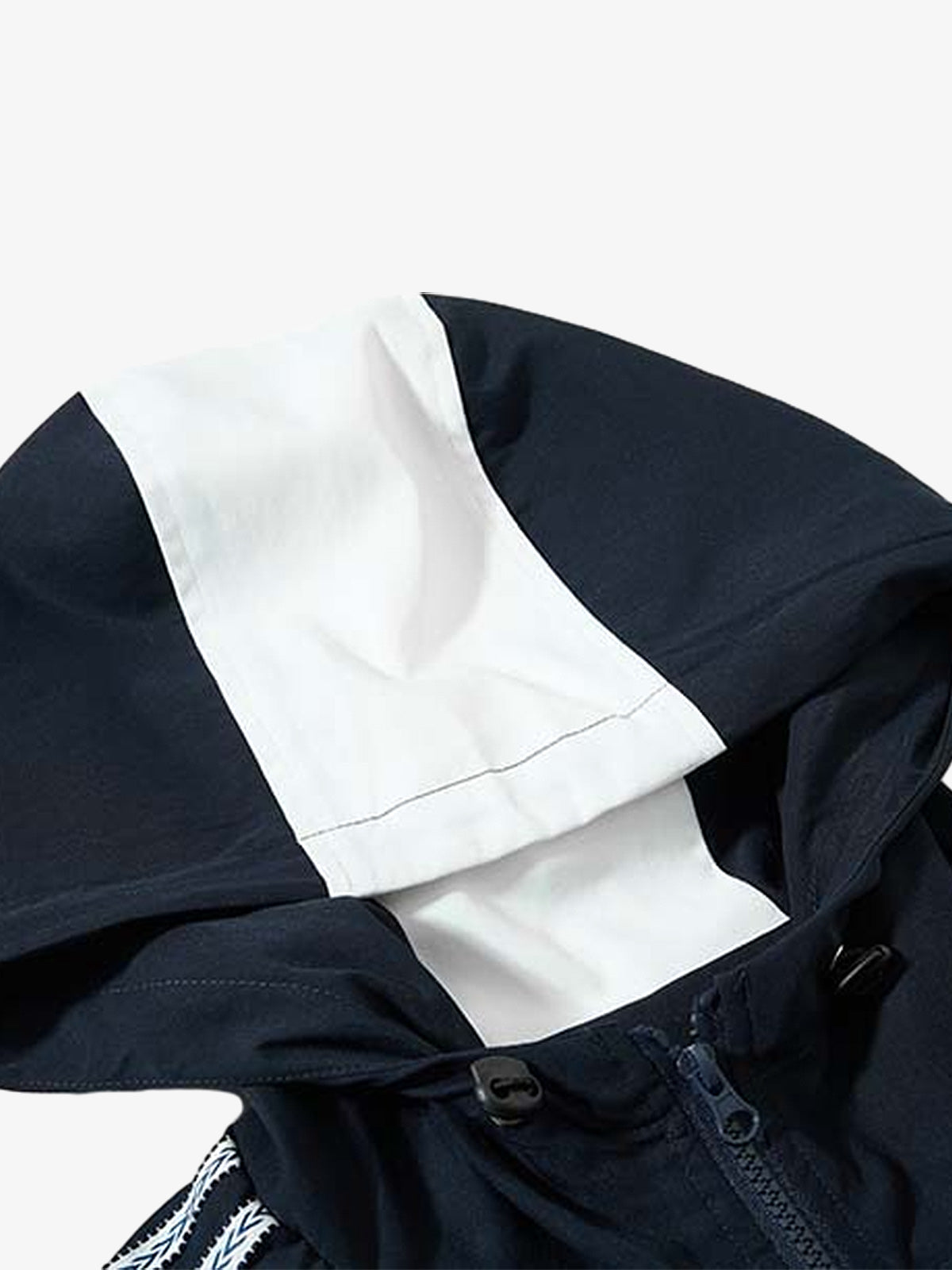 Motorcycle Letter Graphic Color Block Hooded Windbreaker Jacket