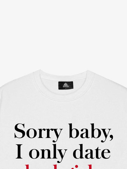 Thesupermade Street Contrast Design Letter Print Round Neck Sweatshirt 