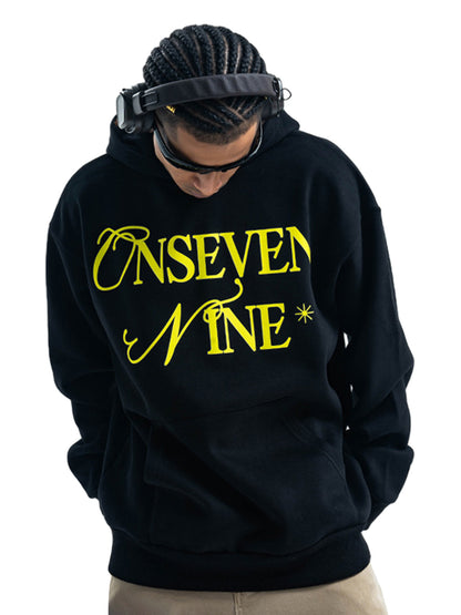 Basic Letter Print Fleece Hoodie 