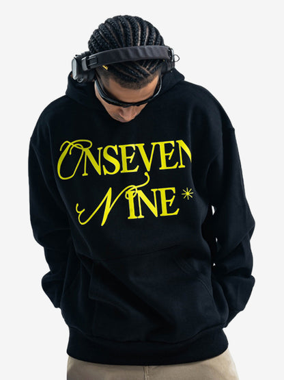 Basic Letter Print Fleece Hoodie 