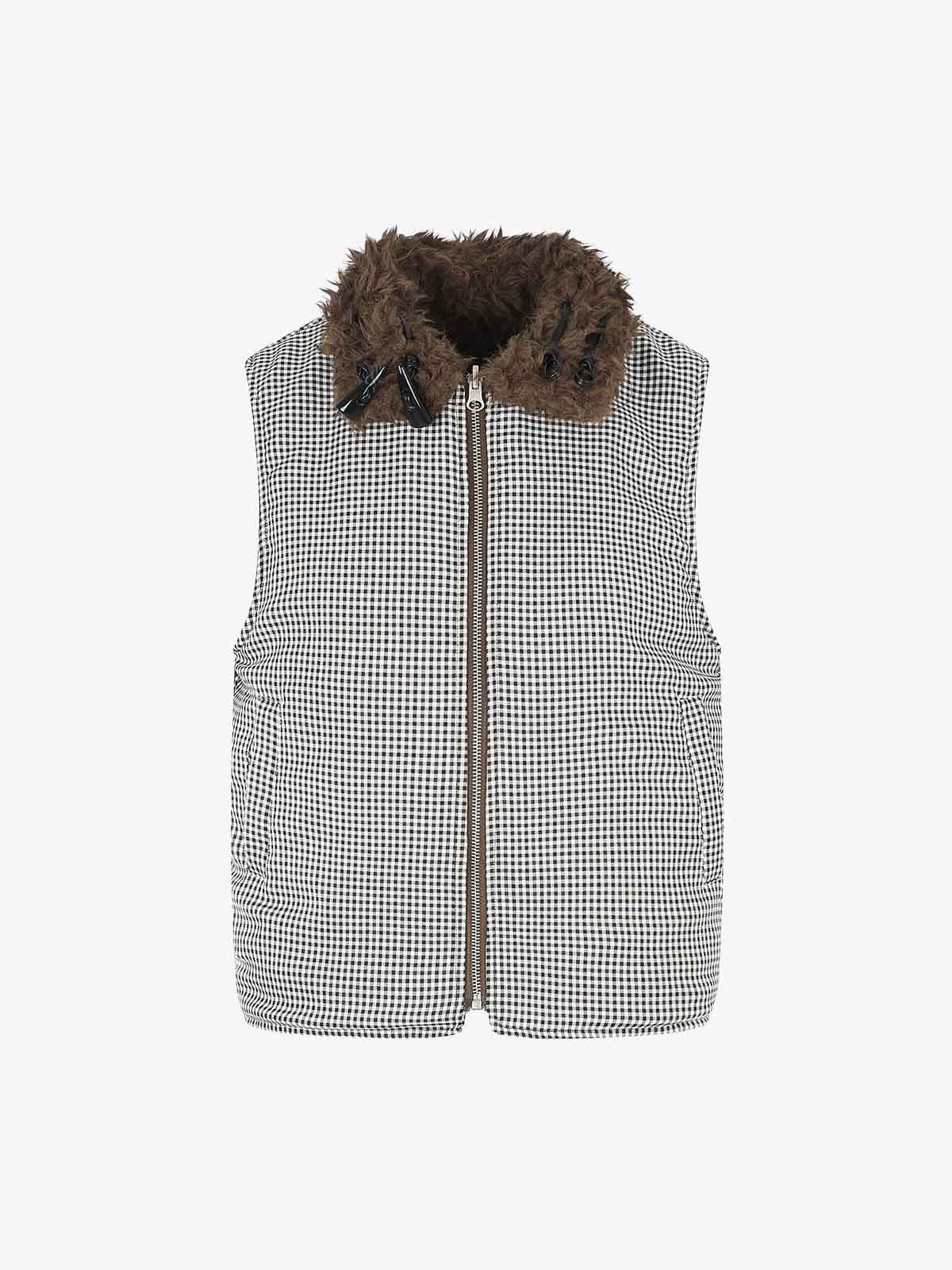 Reversible Plaid Fleece Vest