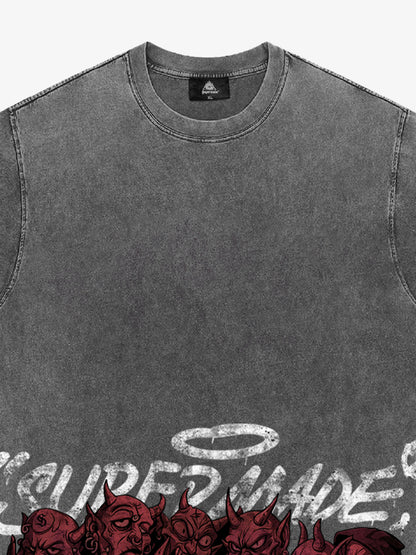 Thesupermade Dark Devil Maniac's Gothic Graffiti T-shirt 
